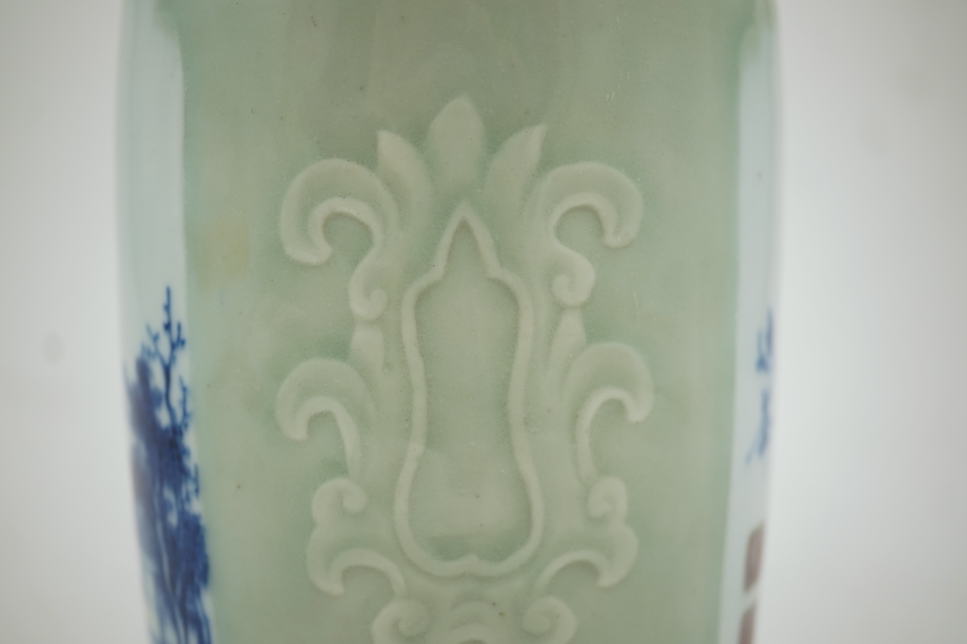 A Chinese celadon glazed landscape vase, 19th century